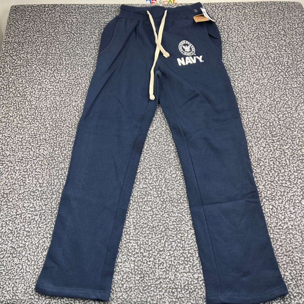 US Navy Sweatpants Men Small Navy Blue Pro-Weave Fleece Lounge Pants 26x33 New